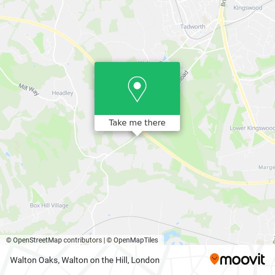 Walton Oaks, Walton on the Hill map