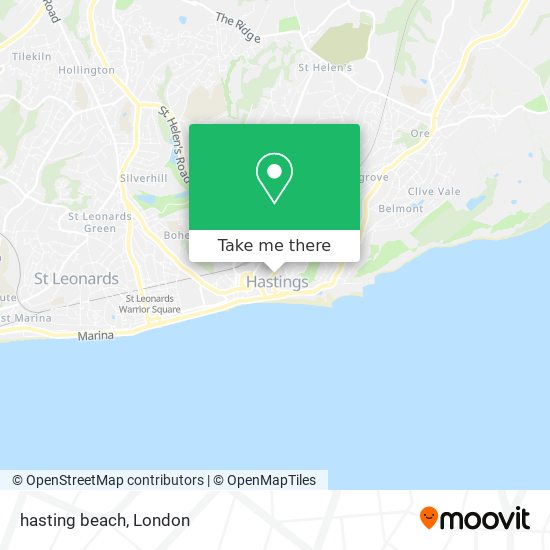hasting beach map