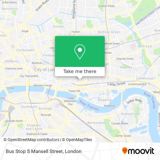 Bus Stop S Mansell Street map
