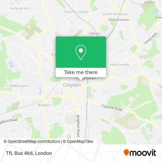 TfL Bus 466 map