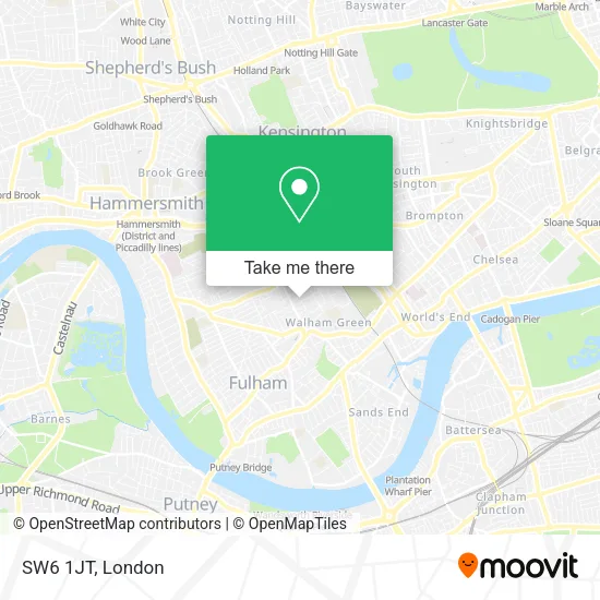 SW6 1JT map