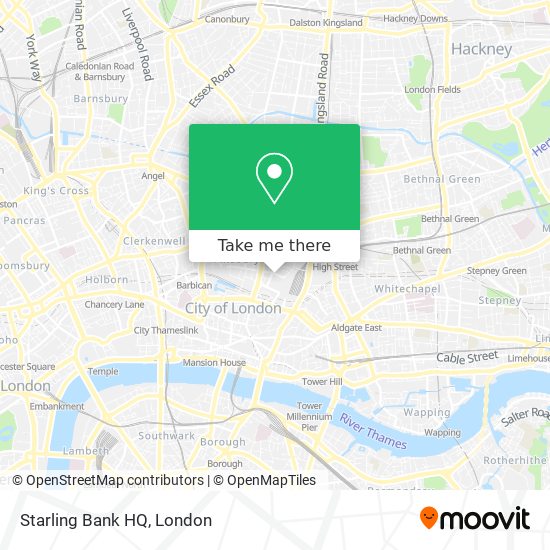 Starling Bank HQ map