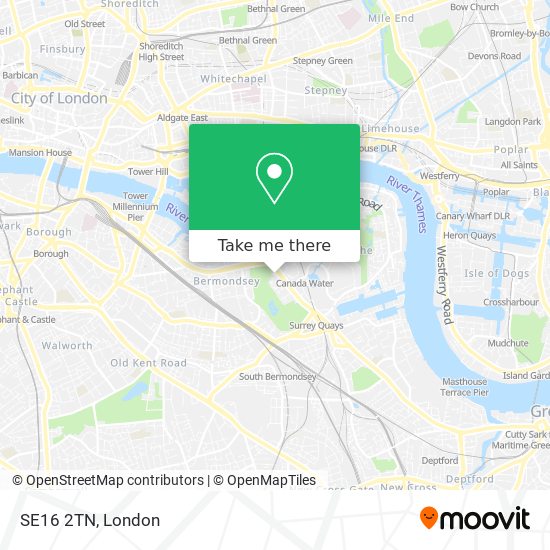 SE16 2TN map
