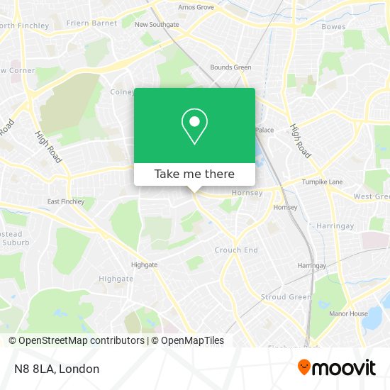 N8 8LA map