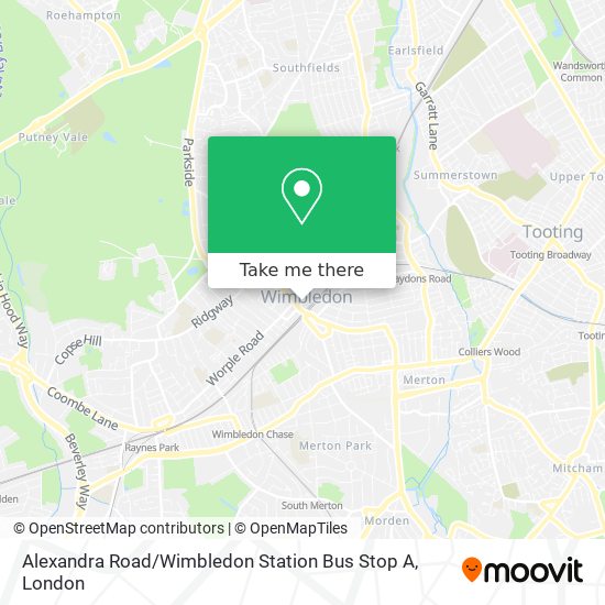 Alexandra Road / Wimbledon Station Bus Stop A map
