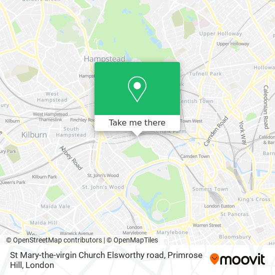 St Mary-the-virgin Church Elsworthy road, Primrose Hill map