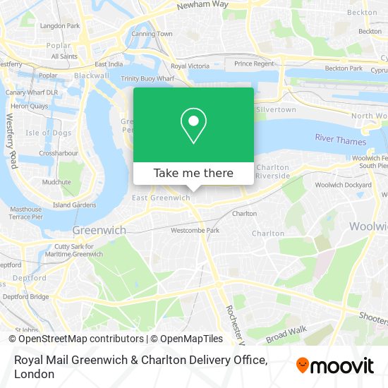 Royal Mail Greenwich & Charlton Delivery Office map