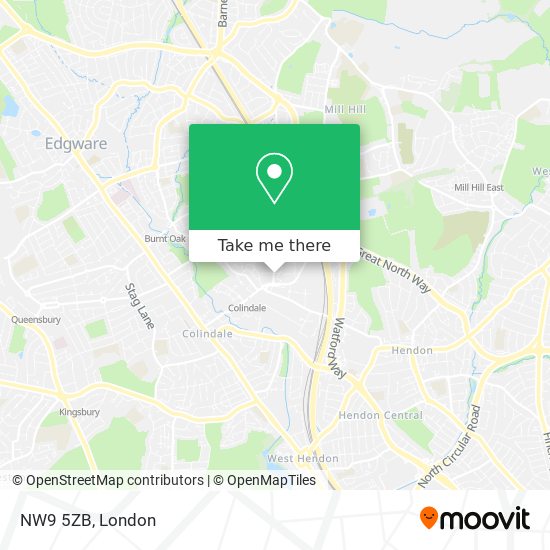 NW9 5ZB map