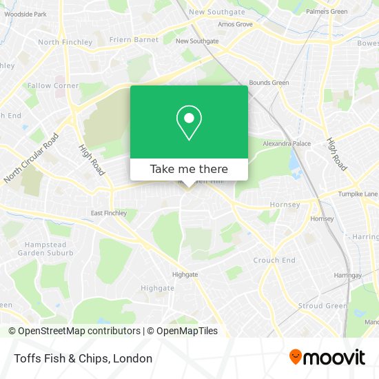 Toffs Fish & Chips map