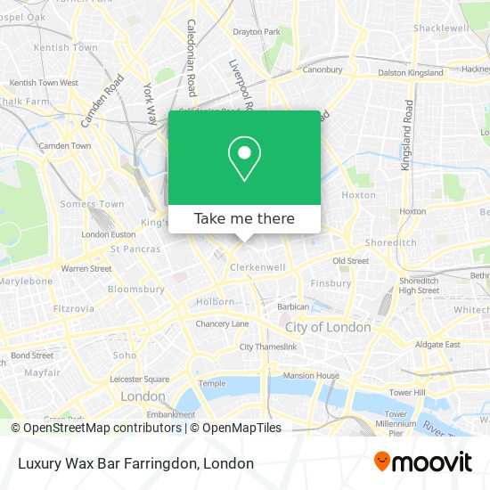 Luxury Wax Bar Farringdon map