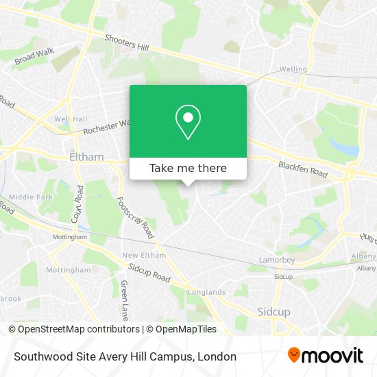 Southwood Site Avery Hill Campus map