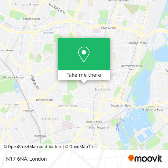 N17 6NA map