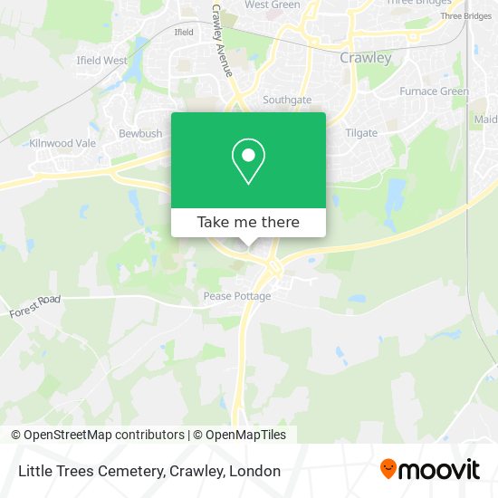 Little Trees Cemetery, Crawley map