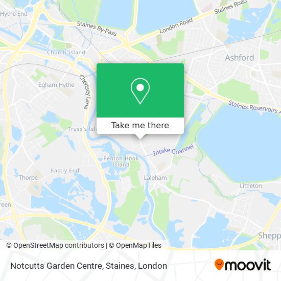 Notcutts Garden Centre, Staines map