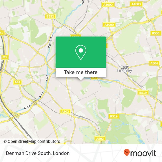 Denman Drive South, Golders Green London map