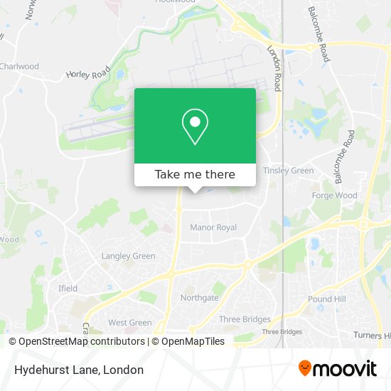 Hydehurst Lane map