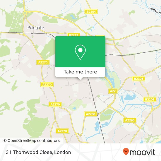 31 Thornwood Close, 31 Thornwood Cl, Eastbourne BN22 0TF, UK map