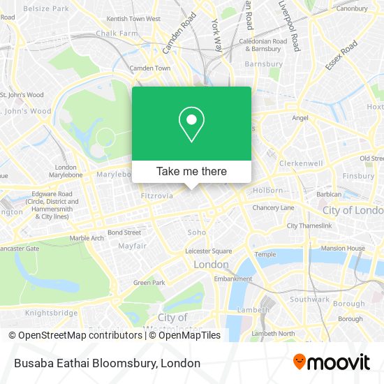 Busaba Eathai Bloomsbury map