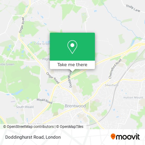 Doddinghurst Road map