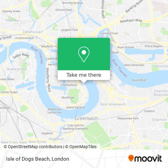 Isle of Dogs Beach map