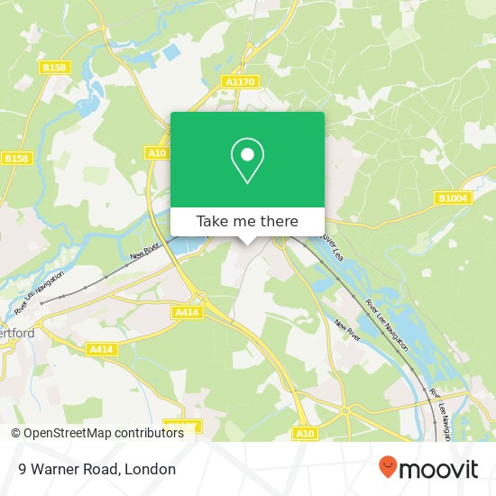 9 Warner Road, Ware Ware map