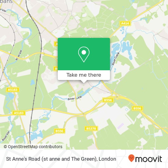 St Anne's Road (st anne and The Green), London Colney St Albans map