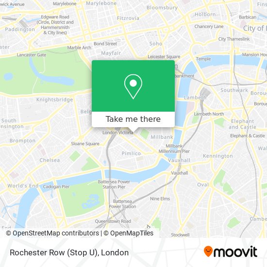 Rochester Row (Stop U) map