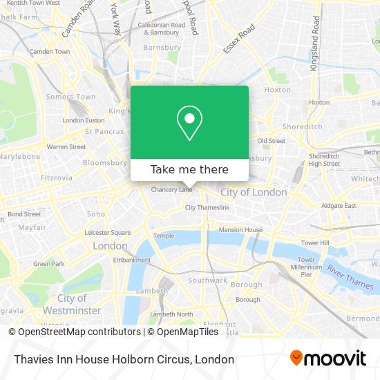 Thavies Inn House Holborn Circus map