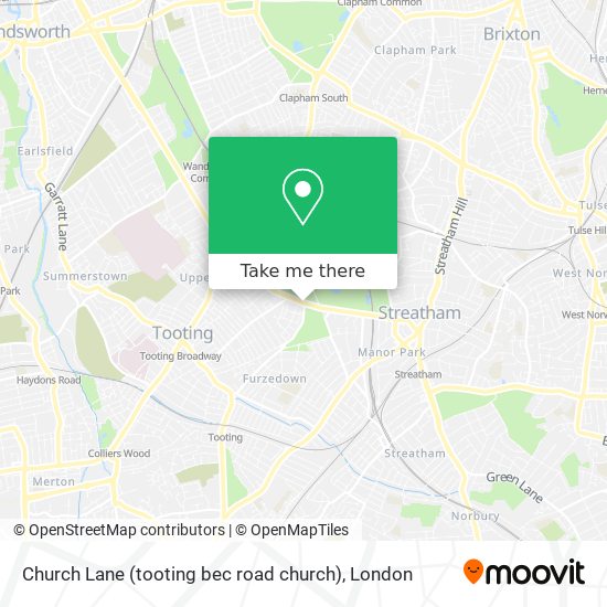 Church Lane (tooting bec road church) map