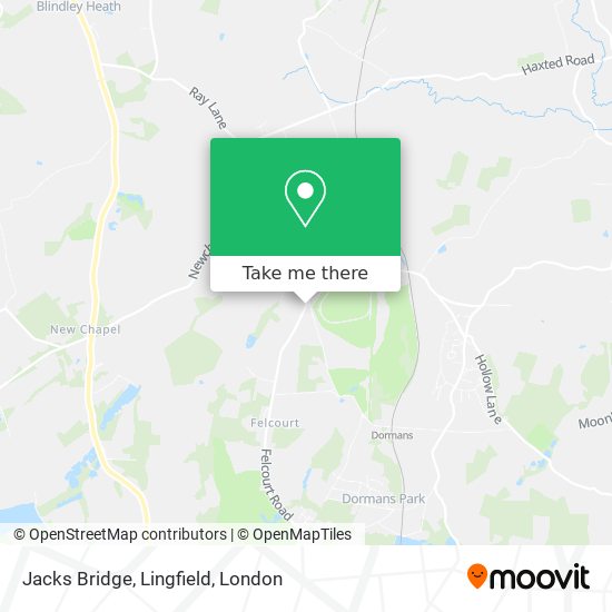 Jacks Bridge, Lingfield map