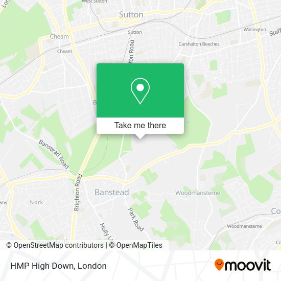 How to get to HMP High Down in Reigate And Banstead by bus, train or Tube?