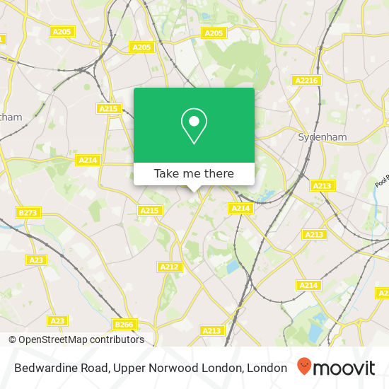 Bedwardine Road, Upper Norwood London map