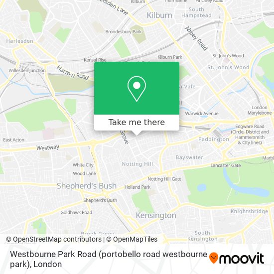 Westbourne Park Road (portobello road westbourne park) map
