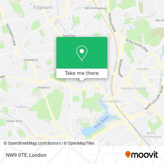 NW9 0TE map