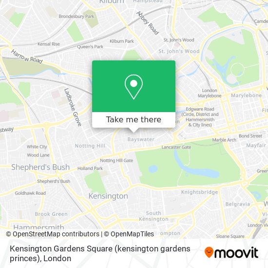 Kensington Gardens Square (kensington gardens princes) map