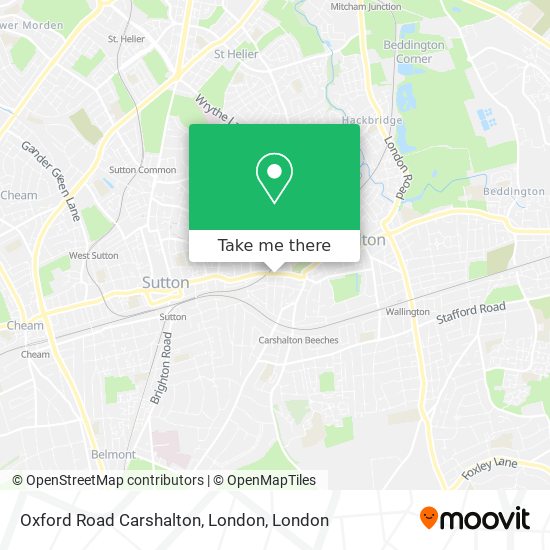 Oxford Road Carshalton, London map