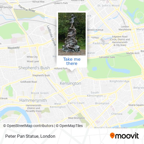 Peter Pan Statue map