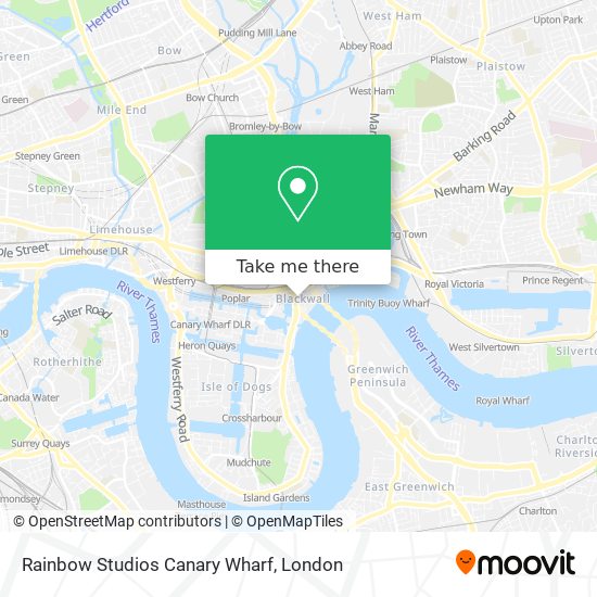 Rainbow Studios Canary Wharf map