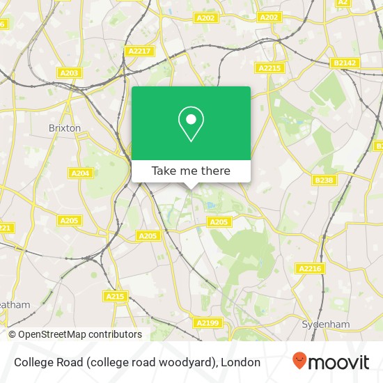 College Road (college road woodyard), Dulwich London map