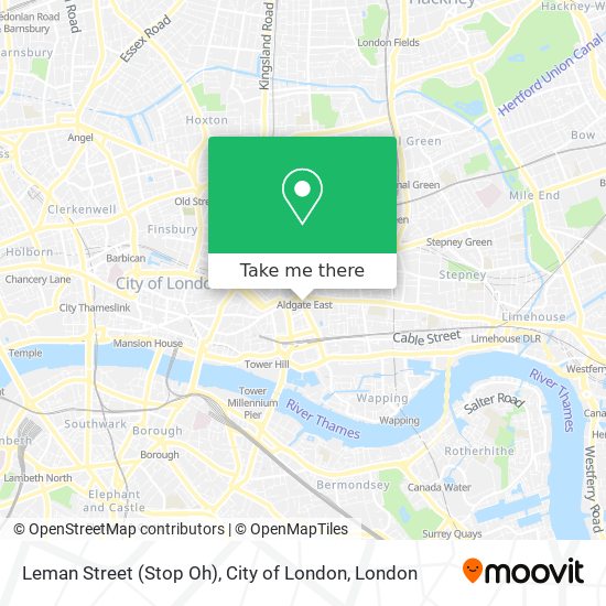Leman Street (Stop Oh), City of London map