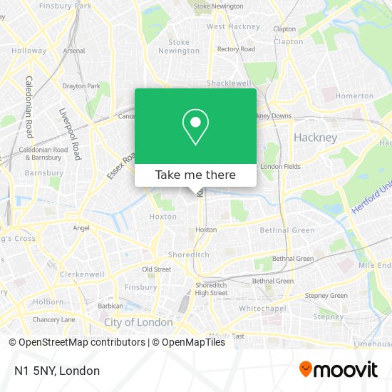 N1 5NY map