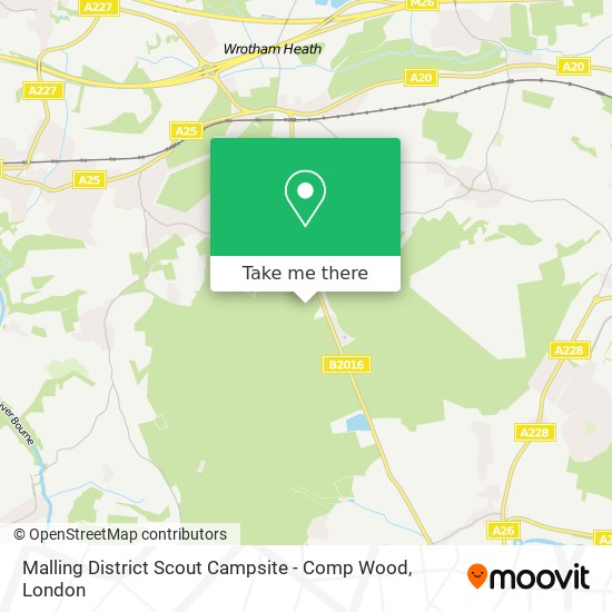 Malling District Scout Campsite - Comp Wood map