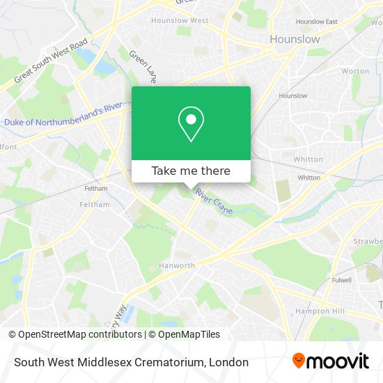 South West Middlesex Crematorium map
