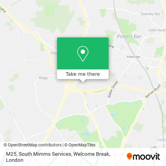 M25, South Mimms Services, Welcome Break map