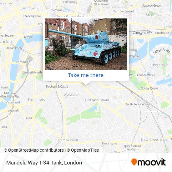 Mandela Way T-34 Tank map