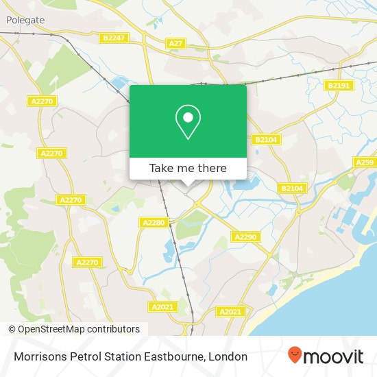 Morrisons Petrol Station Eastbourne map