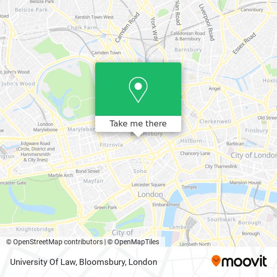 University Of Law, Bloomsbury map