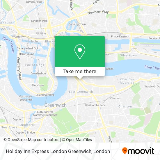 How to get to Holiday Inn Express London Greenwich in North Greenwich by  Bus, Tube or Train?