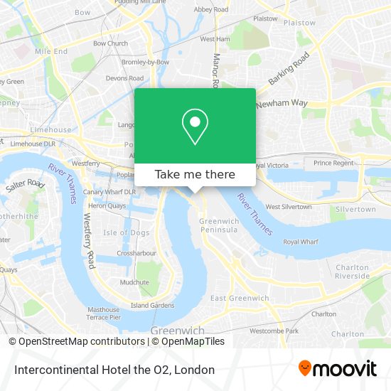 How to get to Intercontinental Hotel the O2 in North Greenwich by Tube ...