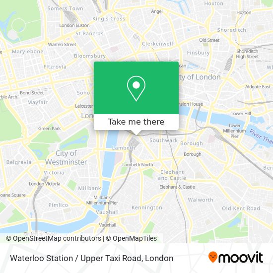 Waterloo Station / Upper Taxi Road map